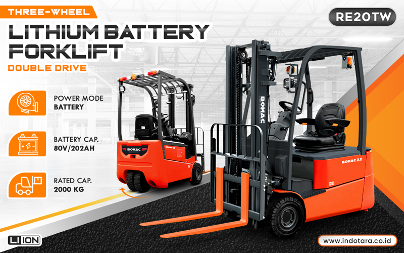 Bomac Three Wheel Lithium Battery Forklift