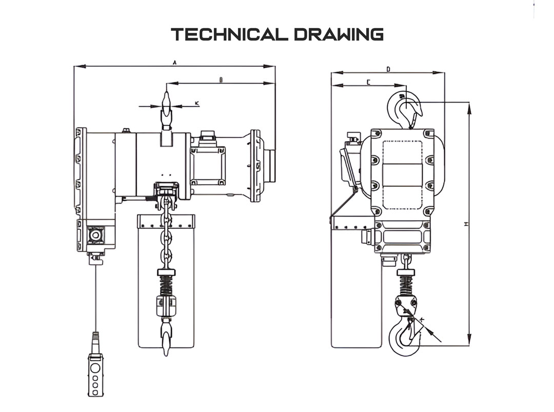 Jual Verkronn Explosion Proof Hook Electric Chain Hoist