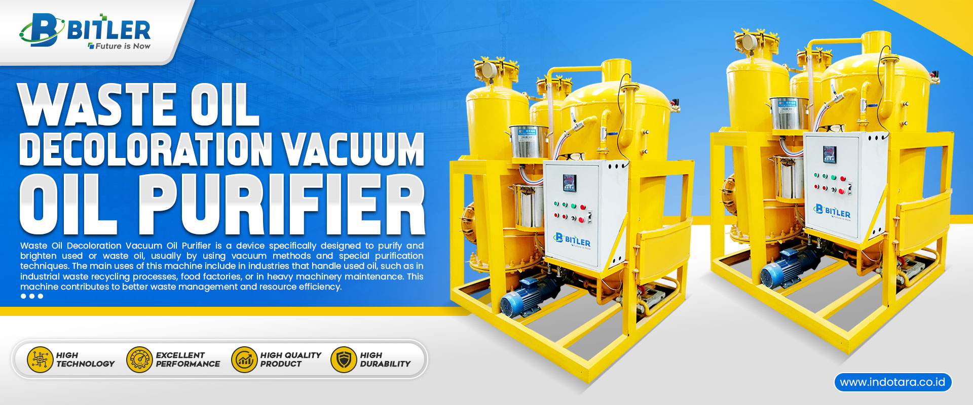 Jual Waste Oil Decoloration Vacuum Oil Purifier