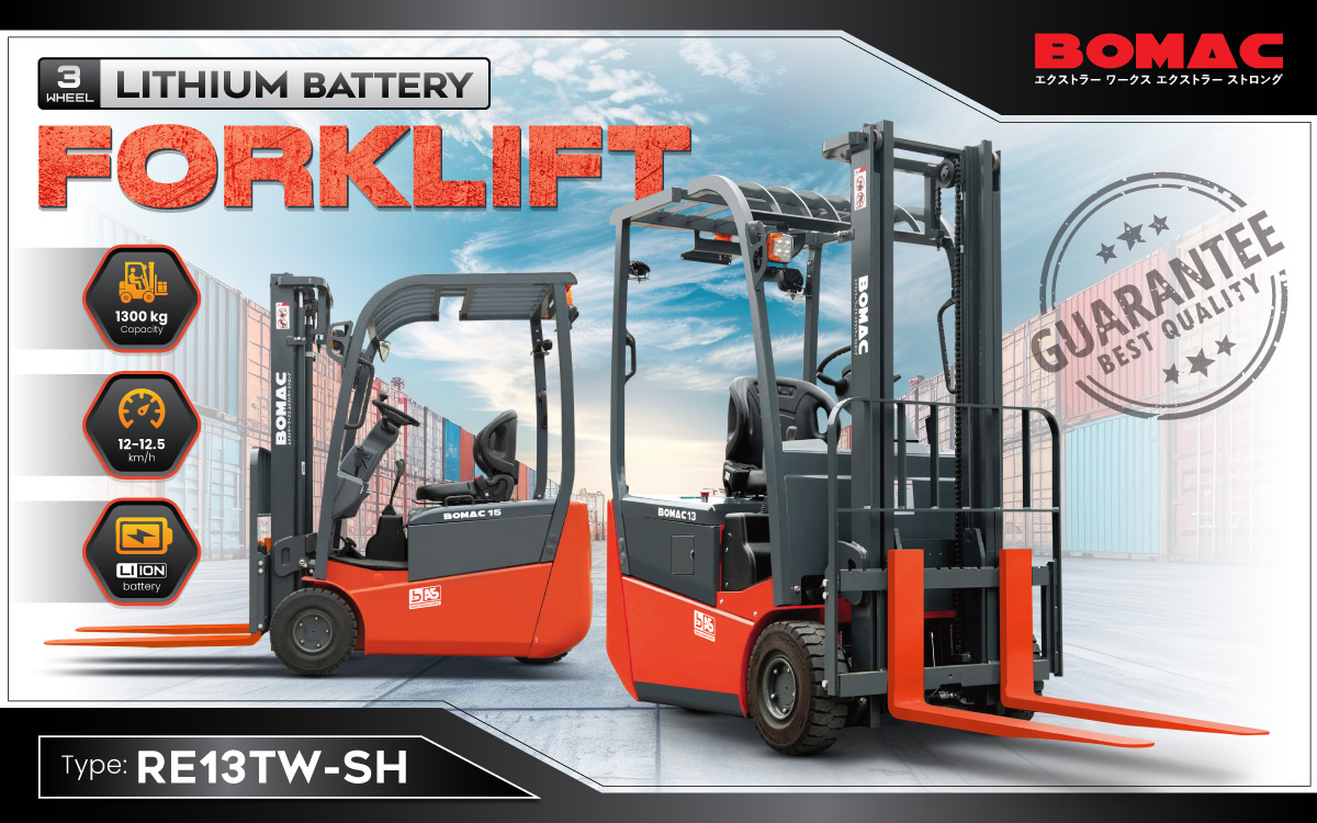 Bomac Three Wheel Lithium Battery Forklift