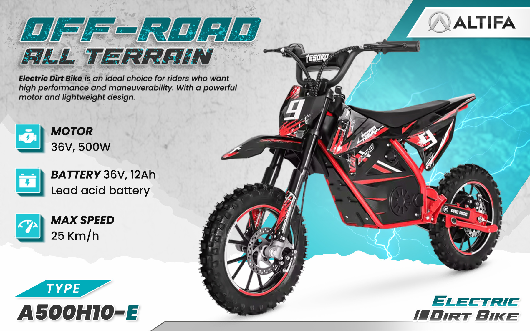 Jual ALTIFA Electric Dirt Bike Tangguh untuk Segala Medan