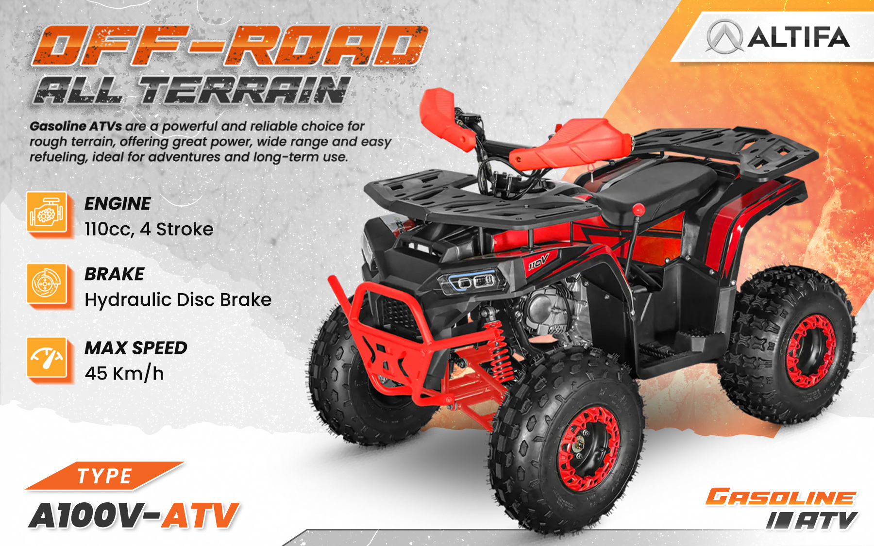 Jual ALTIFA ATV Gasoline Tangguh untuk Segala Medan