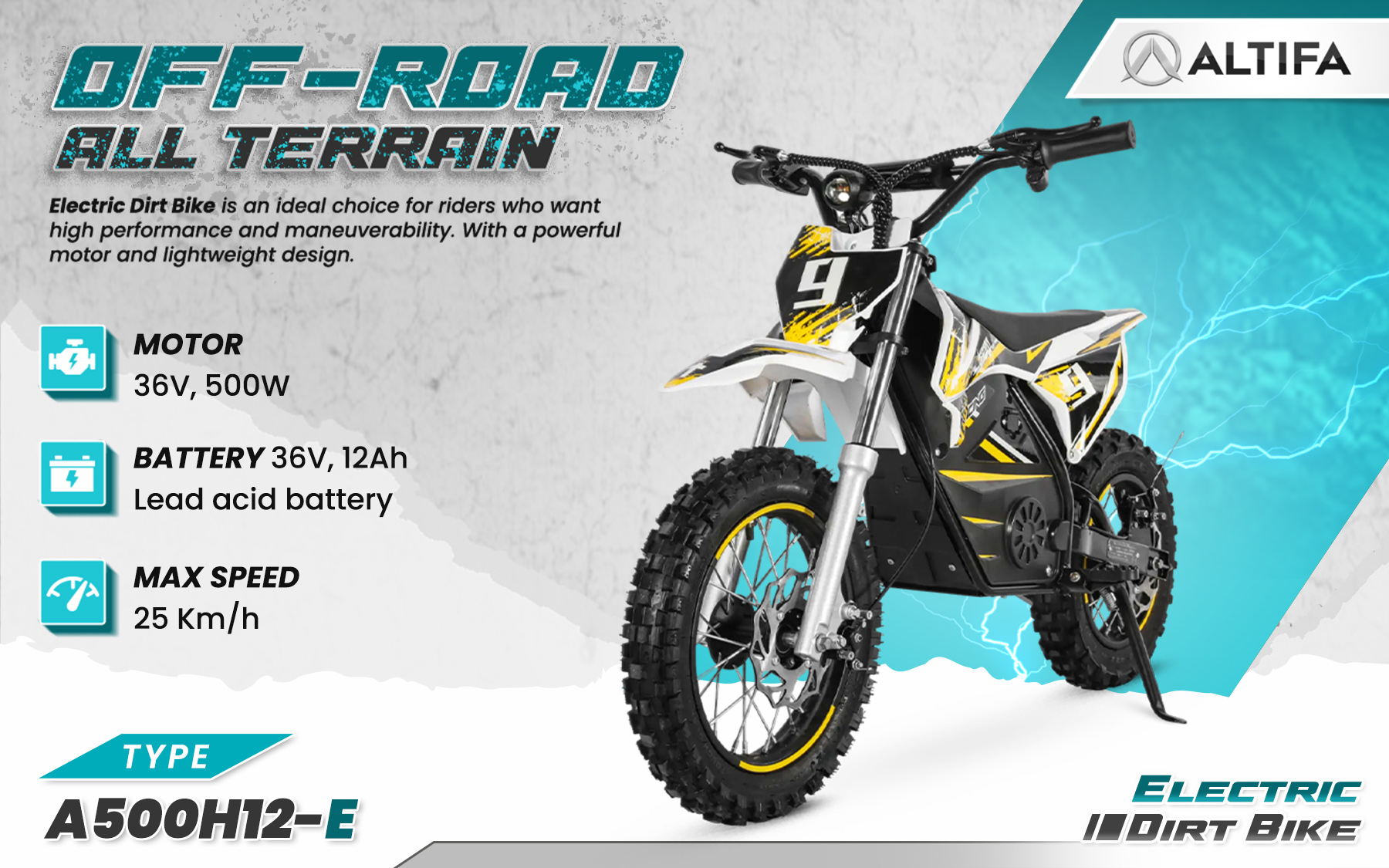 Jual ALTIFA Electric Dirt Bike Tangguh untuk Segala Medan