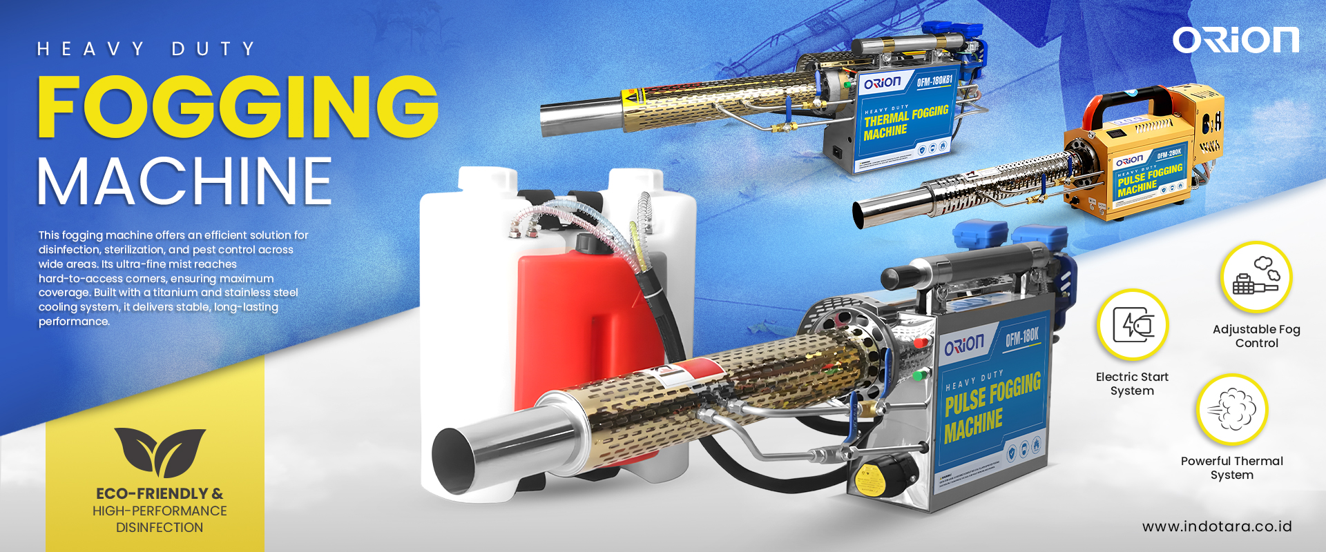 Orion Fogging Machine – Eco-Friendly & High-Performance Disinfection