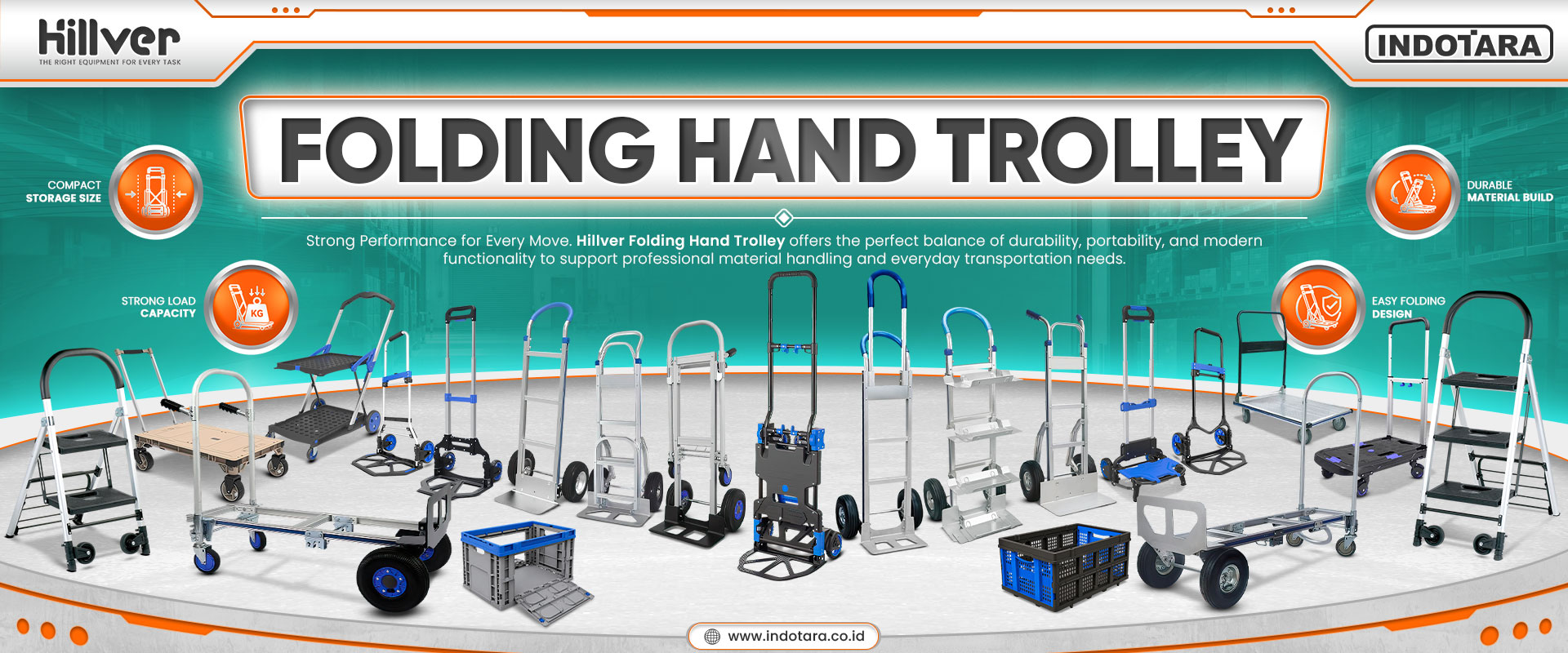 Jual Hillver Folding Hand Trolley