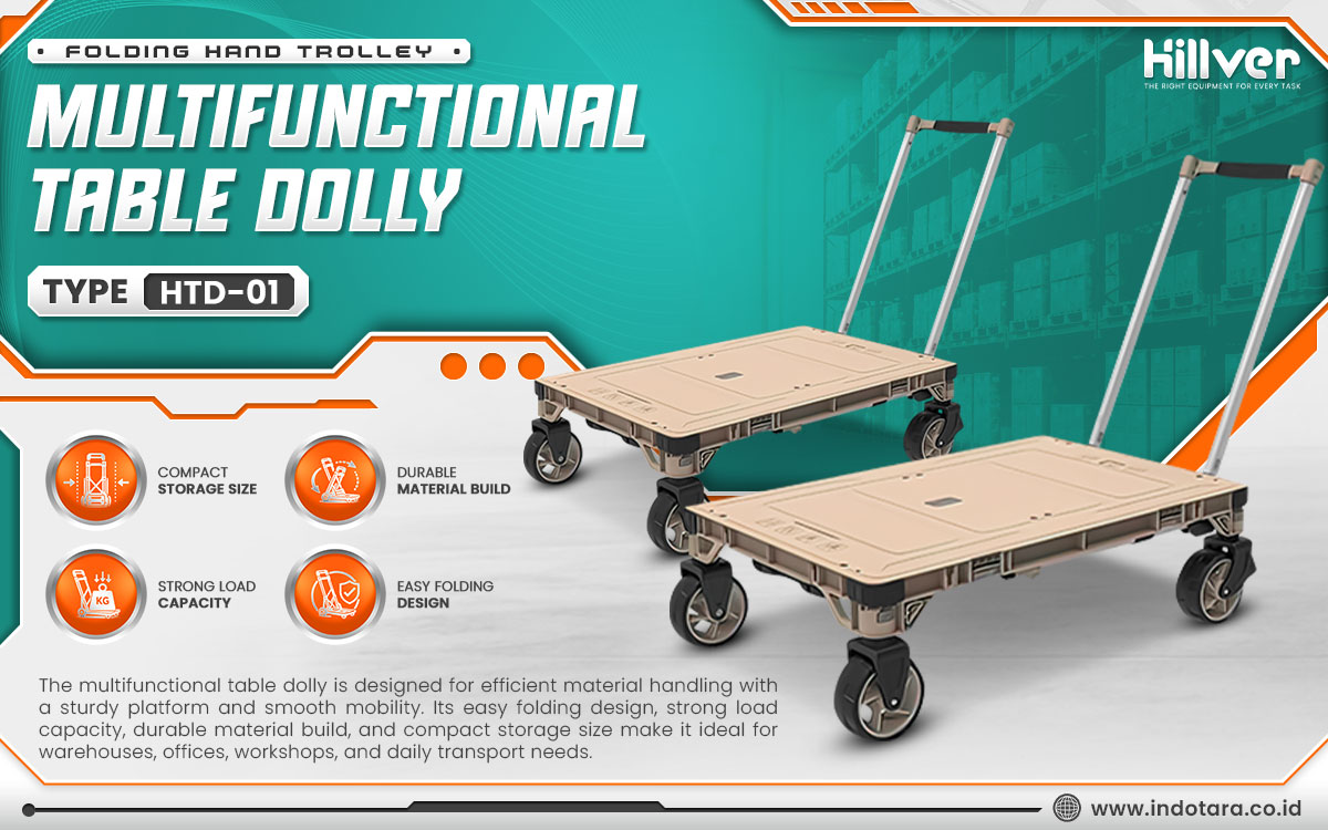 Jual Hillver Folding Hand Trolley Multifunctional Table Dolly