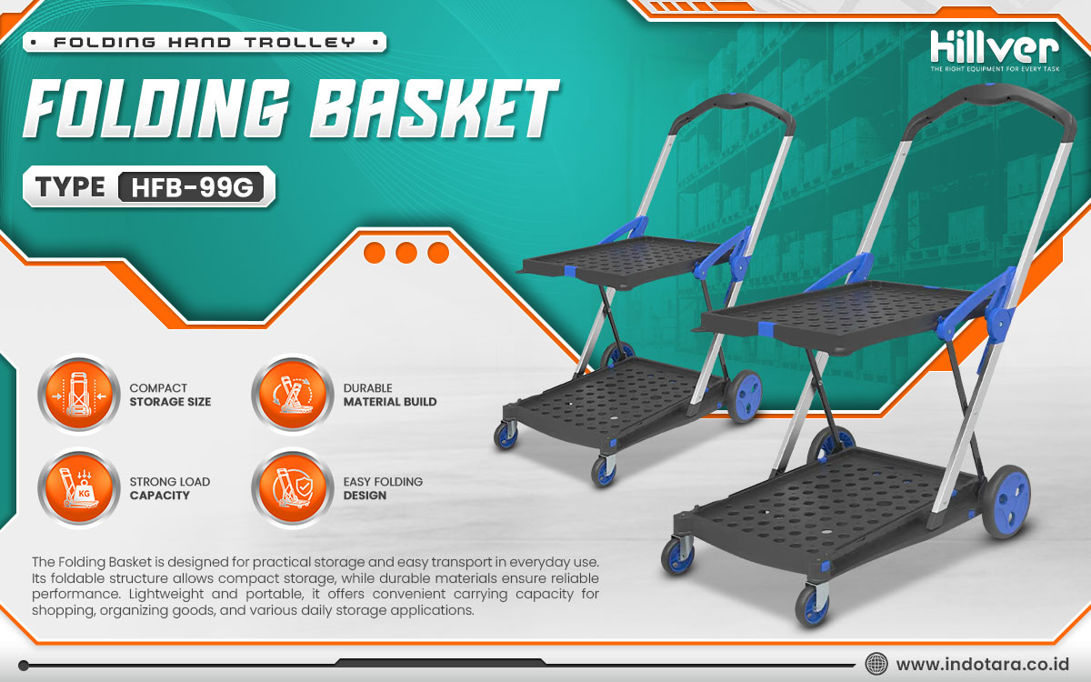 Jual Hillver Folding Hand Trolley Folding Basket