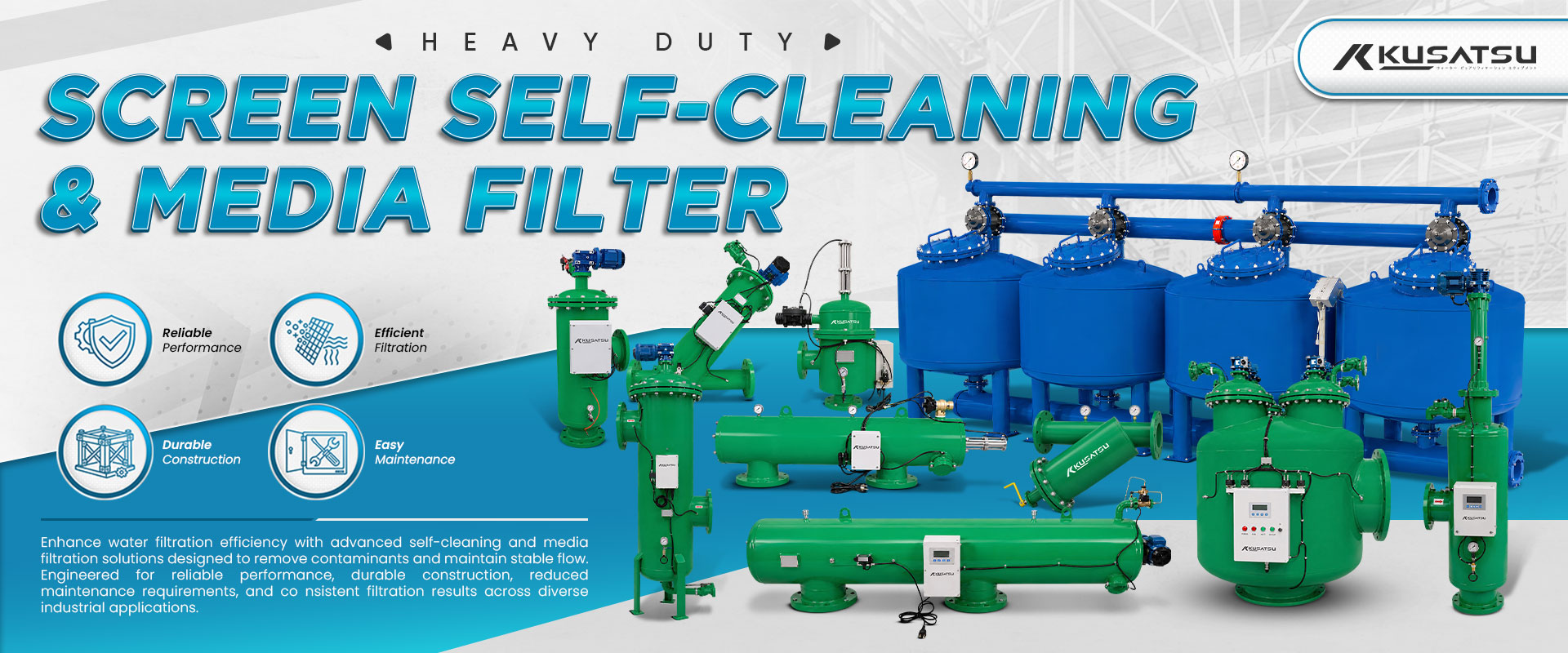Kusatsu Screen Self Cleaning and Media Filter