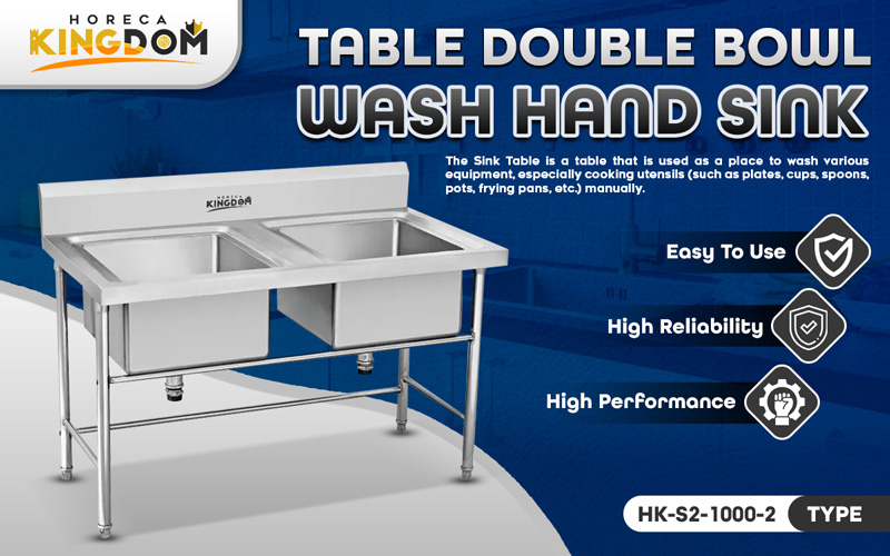 Jual Table Double Bowl Wash Hand Sink