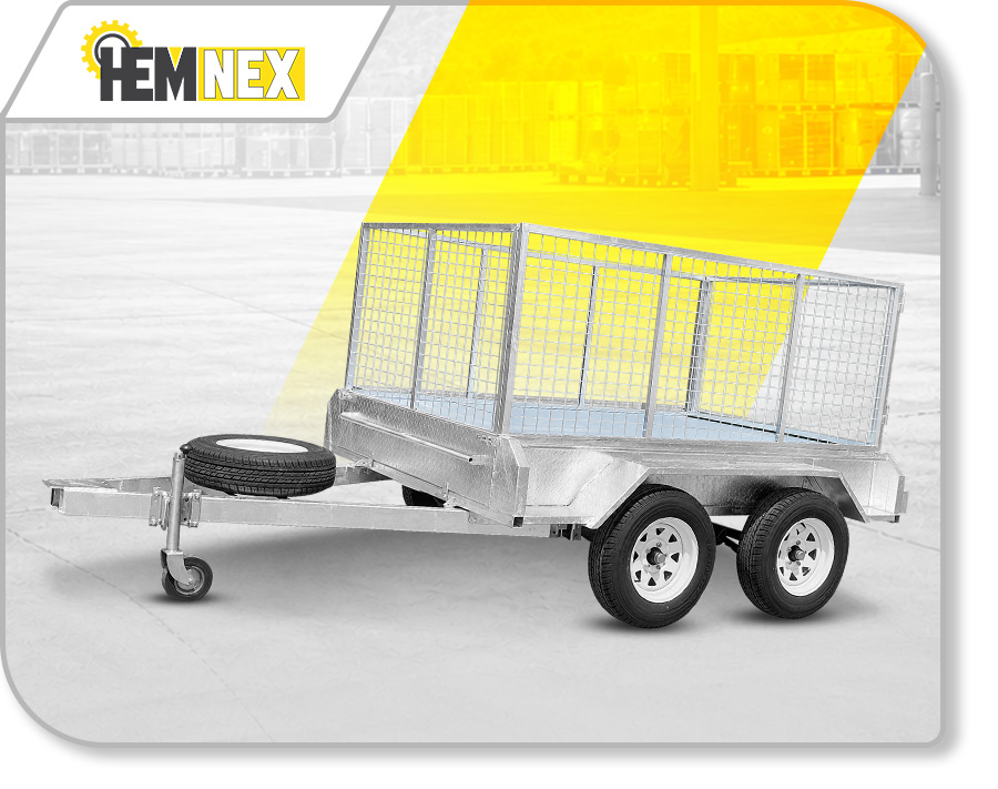 Fully Welded Dual Axle Box Trailer With Cage