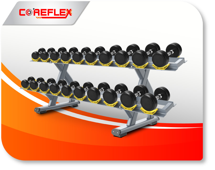 Two Layer Dumbell Rack Full Set CORE-FF49 GREY