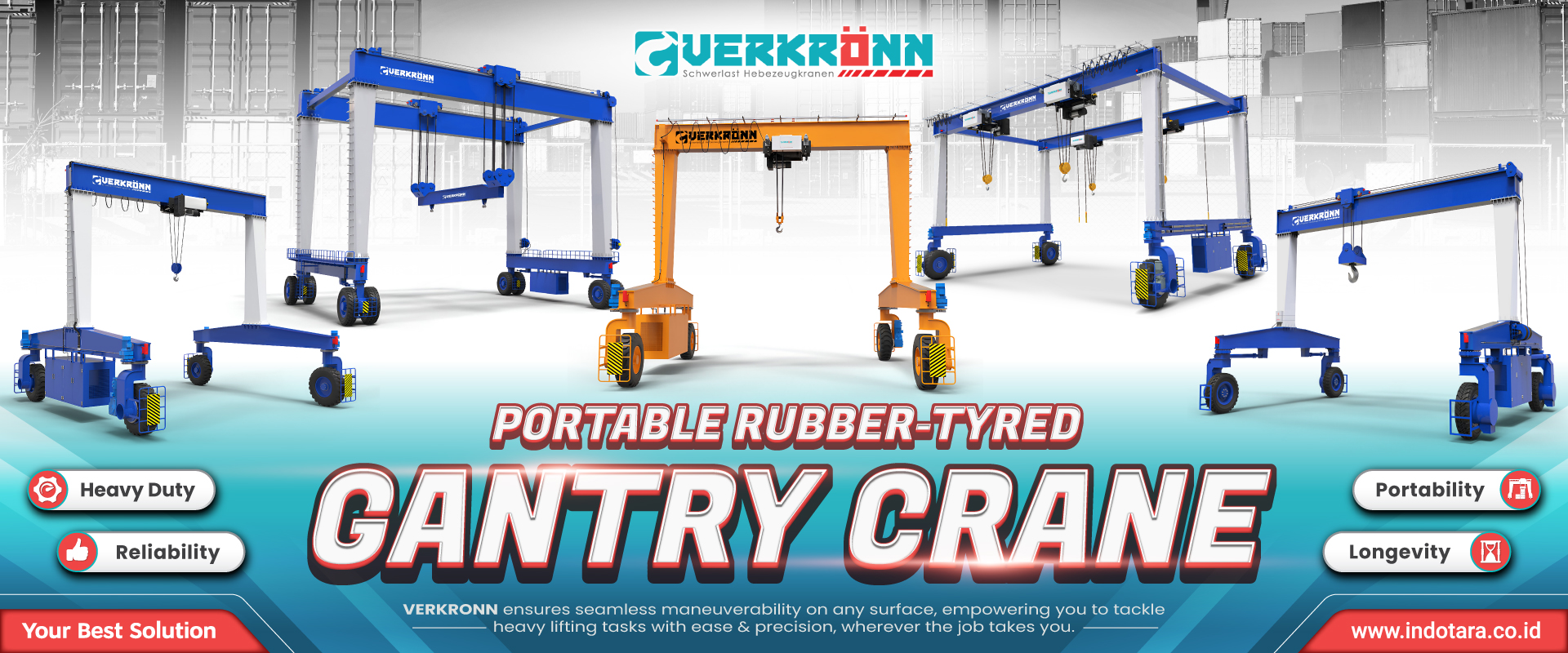 Verkronn Portable Rubber-Tyred Gantry Crane