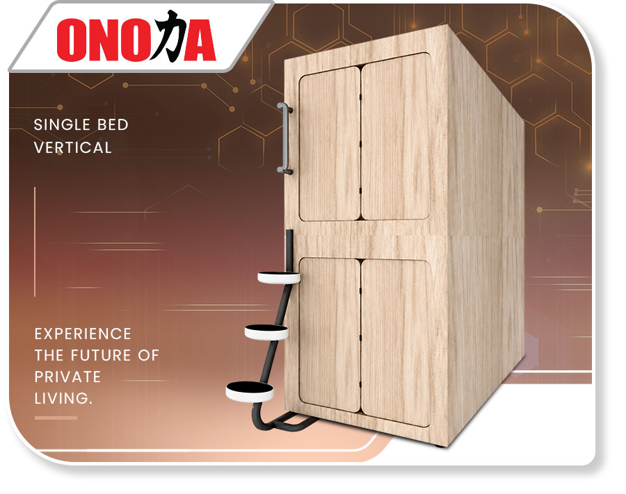 Wooden Single Capsule Bed - Vertical