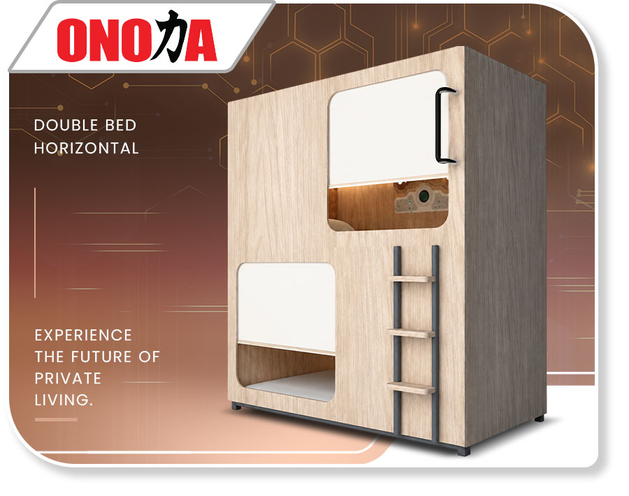 Wooden Double Capsule Bed